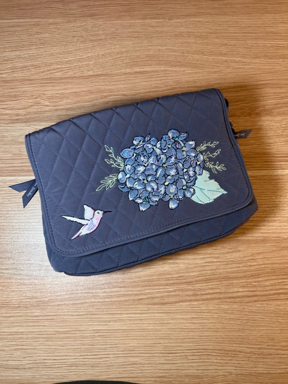 Vera Bradley Happy Hydrangea Hummingbird Cross Body Bag